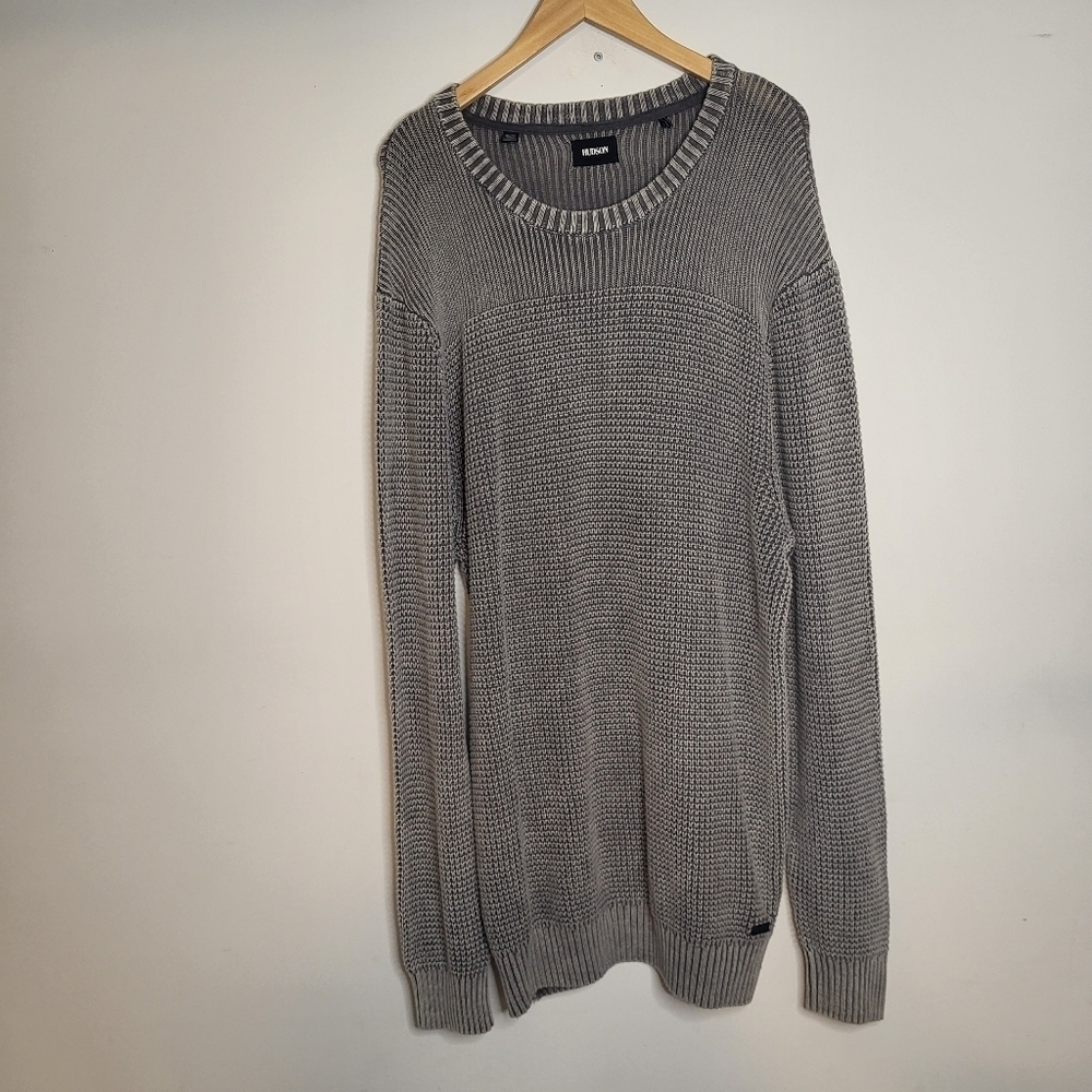 Hudson Men's Gray Long Sleeves Crew Neck Pull-over Sweater Size Extra Large